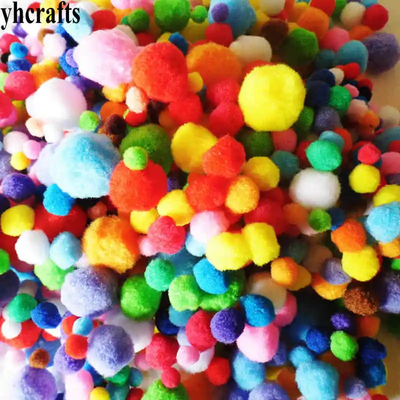 50PCS Mix größe pompom pom-poms Handwerk material Puppe zubehör Frühen lernen pädagogisches spielzeug Kindergarten aktivität einzelteile OEM