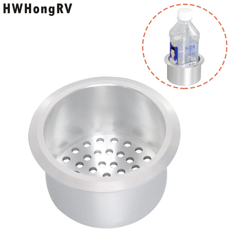 HWHongRV Aluminum Alloy Vehicle Mounted Car Tray Cup Holder Bottle Storage Multifunction Center Console Accessories Organizer