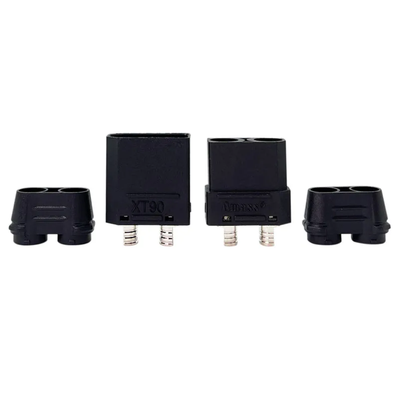 10PCS Amass XT90H Black Male Female Nickel-plated Plug XT90 XT-90 with Protective Sheath Connector for RC UAV FPV Drone Parts