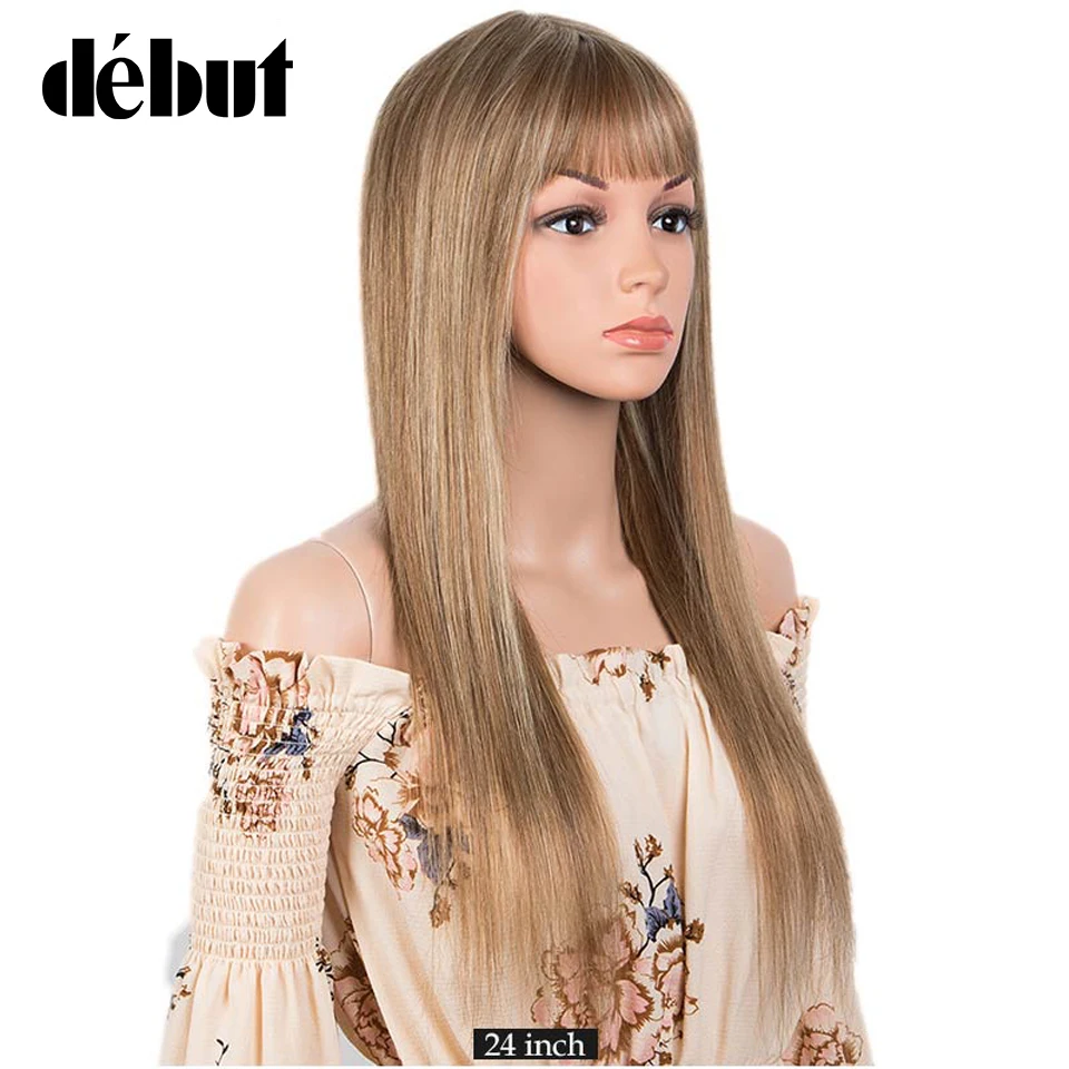 เปิดตัวตรง Wigs กับ Bangs Ombre P4/27/30บราซิล100% Remy Wigs วิกผมผม28 ''ราคาถูกเต็ม Wigs ฟรีเรือ