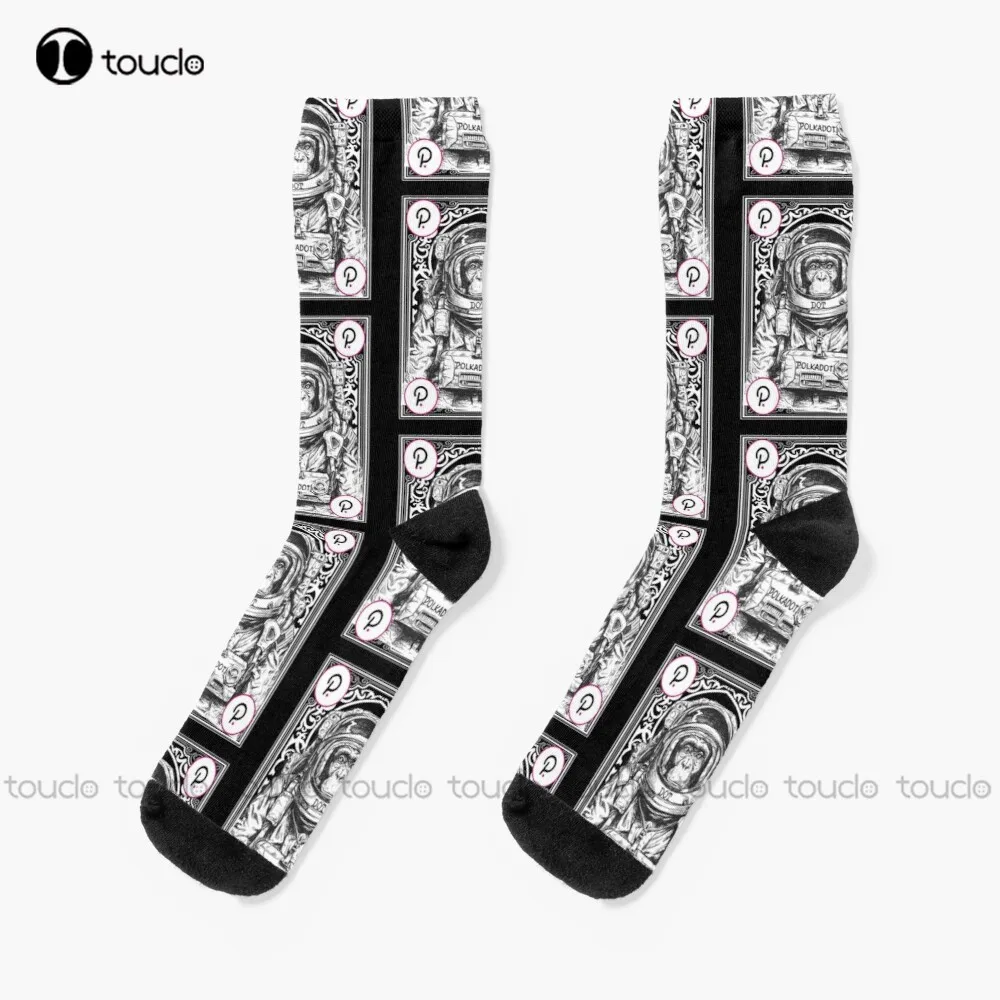 

Polkadot Dot Cryptocurrency Space Monkey Art Socks Unisex Adult Teen Youth Socks Personalized Custom 360° Digital Print