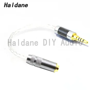 Haldane HIFI DIY 3.5mm TRRS balanced male to 4.4mm balanced female single crystal copper silver plated audio adapter connector