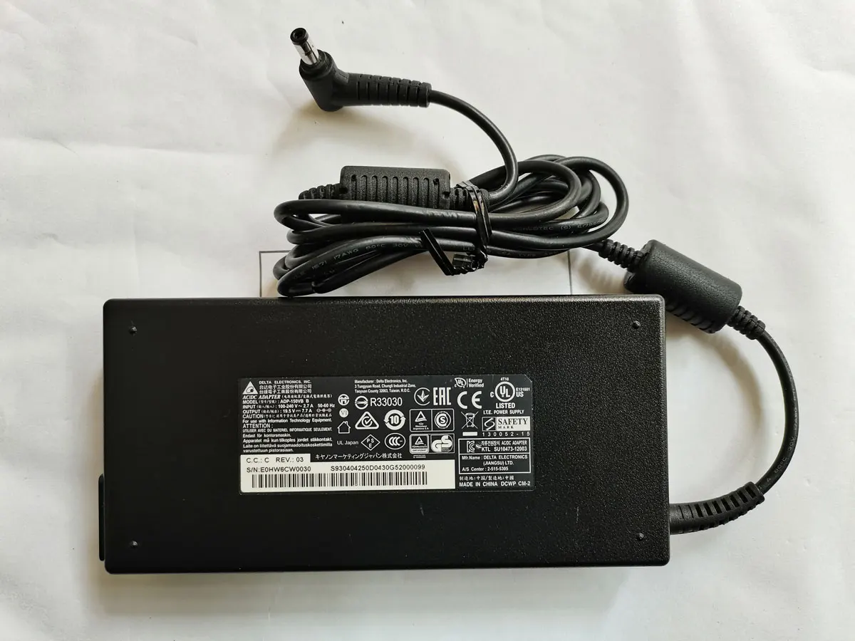 

OEM Slim Delta 150W 19.5V 7.7A ADP-150VB B 5.5mm AC Adapter For MSI WS Series WS60 6QJ-258 Laptop Genuine Charger