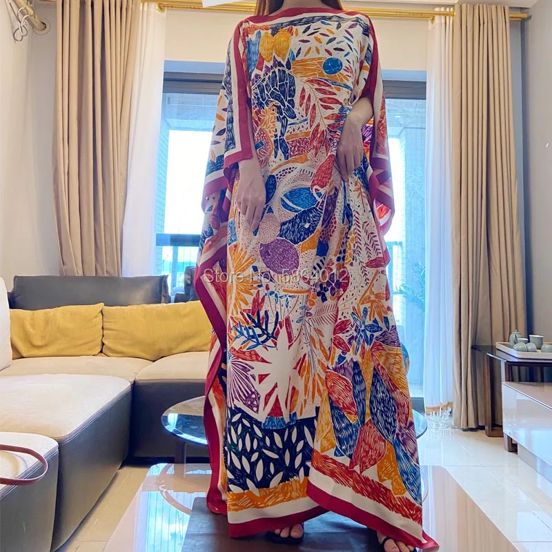 Dashiki Dress Print Bohemia Hijab Loosevetidos Elegantes Muslim Abaya Bazin Robe Gown Broder Riche Sexy Lady Party maxi beach