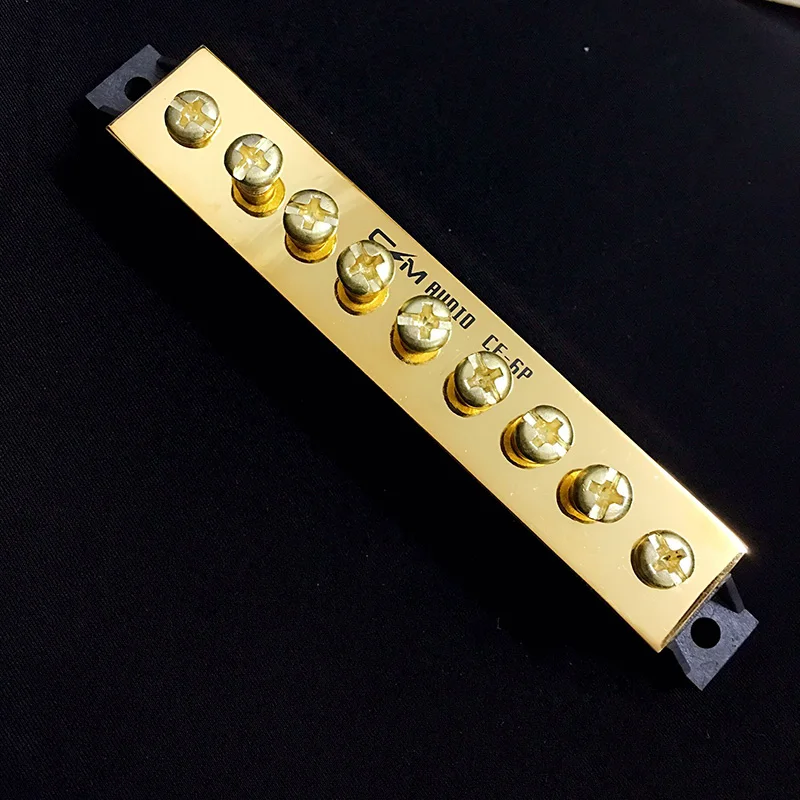 

HiFi Audio 6P 10P 16P Hole Dual Two Neutral Ground Wire Row Holder Gold/Rhodium Plated Connector Bar Terminal Block -196 Degree