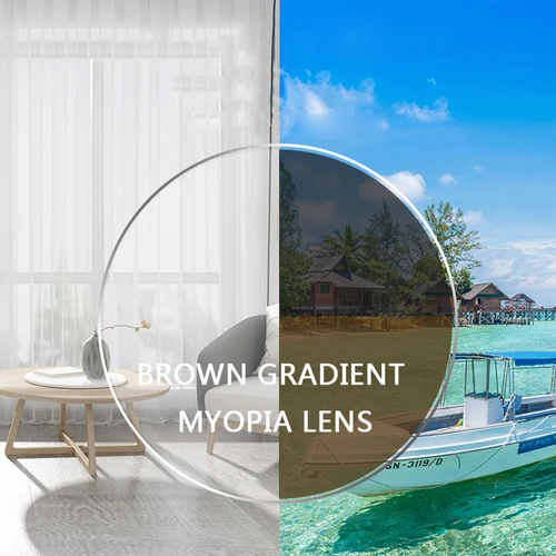 Imagen 2 del producto Calidad Anti rayos de luz azul fotocromáticos 1,56 1,61 1,67 prescripción CR-39 lentes de gafas asféricas de resina lentes de sol para miopía
