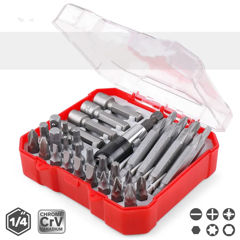 Set Mata Bor Multi HSS untuk Obeng Kit Bor Logam Penggerak Benturan Plastik Baja Kayu Set Alat Rumah Tangga Mata Bor Kayu