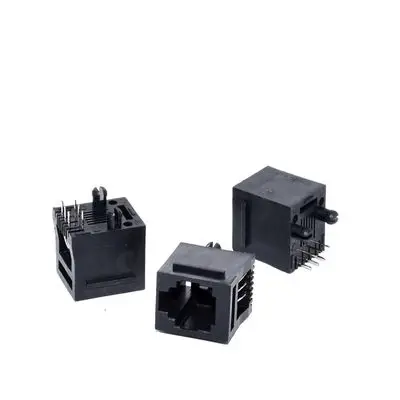 RJ11 52 type 6P6C 6Pin PCB 180 Degree Right Angle Modular Female Network Socket LAN Connector