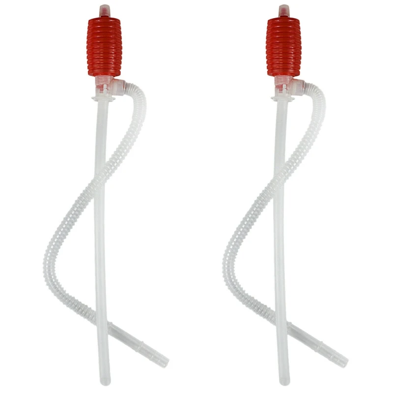 2Pcs Universal Fuel Transfer Siphon Pump - Large Squeezing Syphon for Lawn Mowers & Manual Pumping Petrol, Water,Alcohol