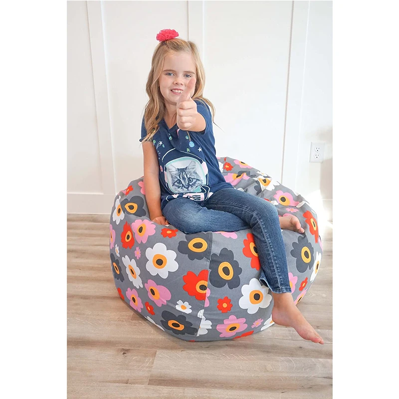 Large 26inch Stuffed Animal Bean Bag Chair for Kids Empty Beanbag Cover Children Toys Storage Bean bag for Baby Sofa Foldable