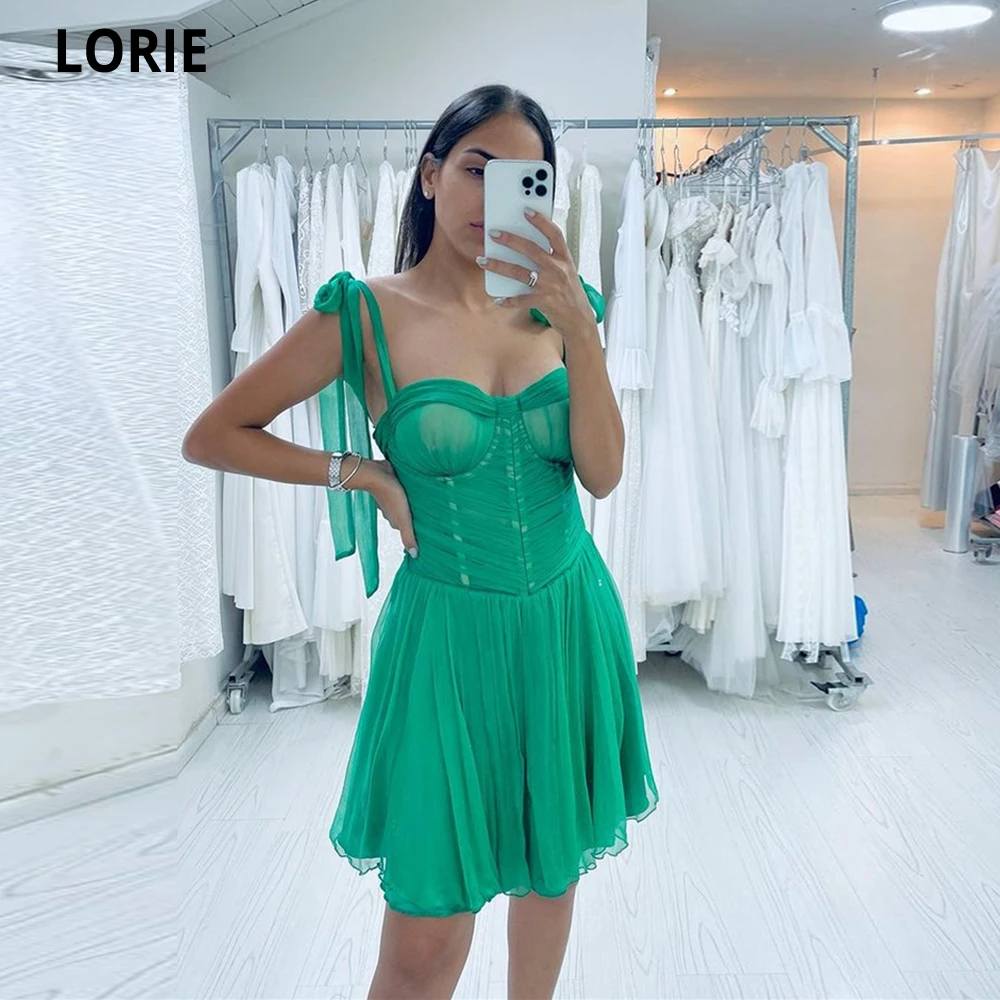 LORIE Prom Kleider Vestidos De Fiesta Chiffon Strap Schmetterling Kurze Heimkehr Graduation Kleid Boho Abendkleider 2021