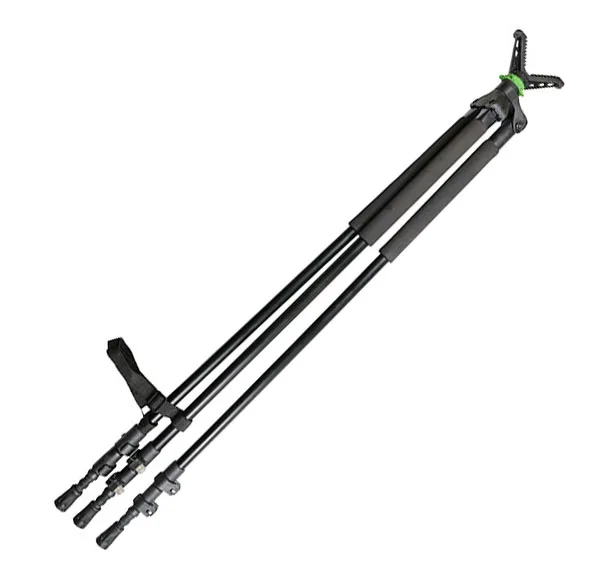 Lightweight Aluminum Alloy Shooting Tripod Pod With V Shaped Rotating Yoke Telescopic Shooting Stick Hunting Stick