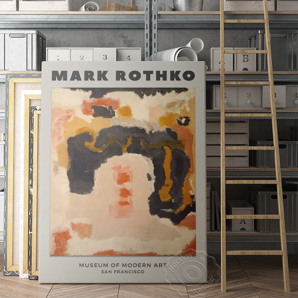 Mark Rothko Watercolour Artwork Poster, Abstract Print Art, Museum of Modern Art Wall Art, Mark Print Painting, Rothko Retro Art