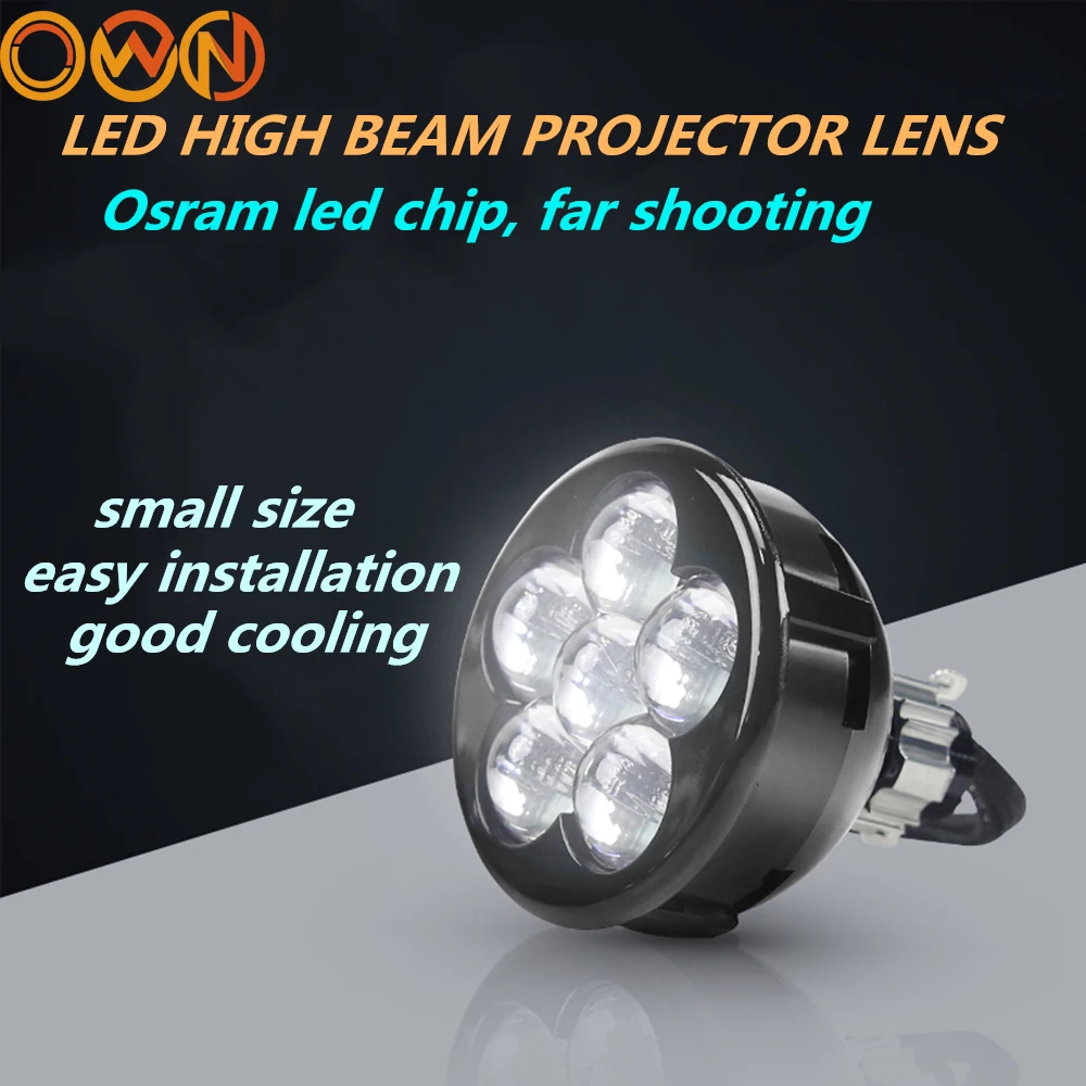 DLAND ZSD SINGLE HIGH BEAM LED PROJECTOR LENS LED FOG LIGHTS AND 21W POWER WITH SEVEN PIECES LEDS