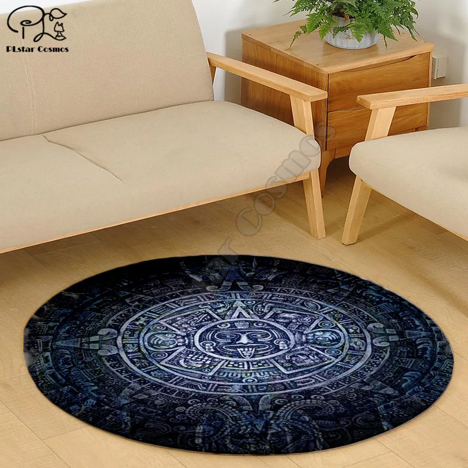 Retro Mayan Totem pattern carpet Square Anti-Skid Area Floor Mat 3D Rug Non-slip Mat Dining Room Living Room Soft Bedroom Carpet