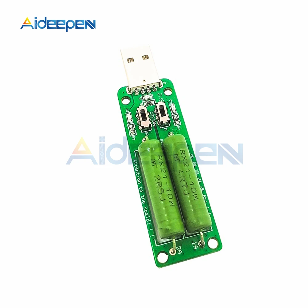 Resistor USB dc Electronic Load With Adjustable Switch 3 5V1A Current/2A/3A Battery Capacity Discharge Voltage Tester Resistance