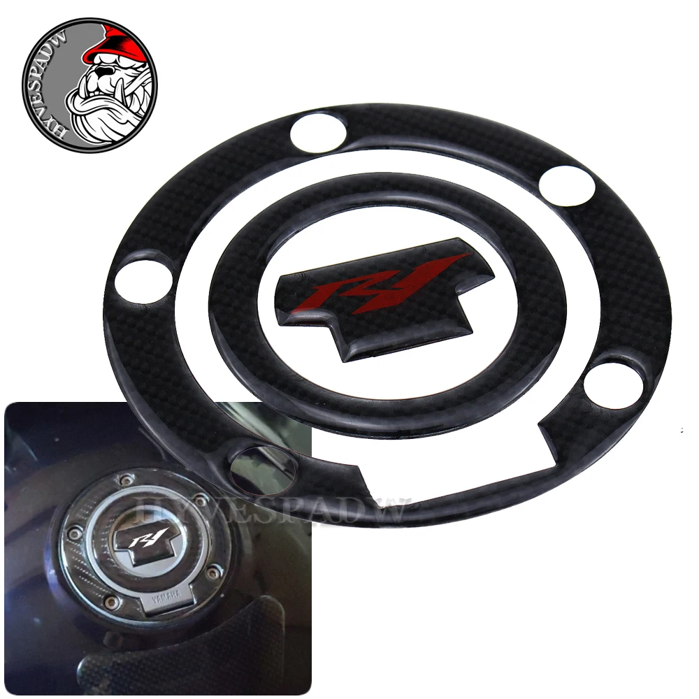 

Fuel Tank Cap Cover Protective Sticker Carbon Fiber Tank Gas Cap Pad Filler Cover Sticker Decals for Yamaha YZF-R1 All Years