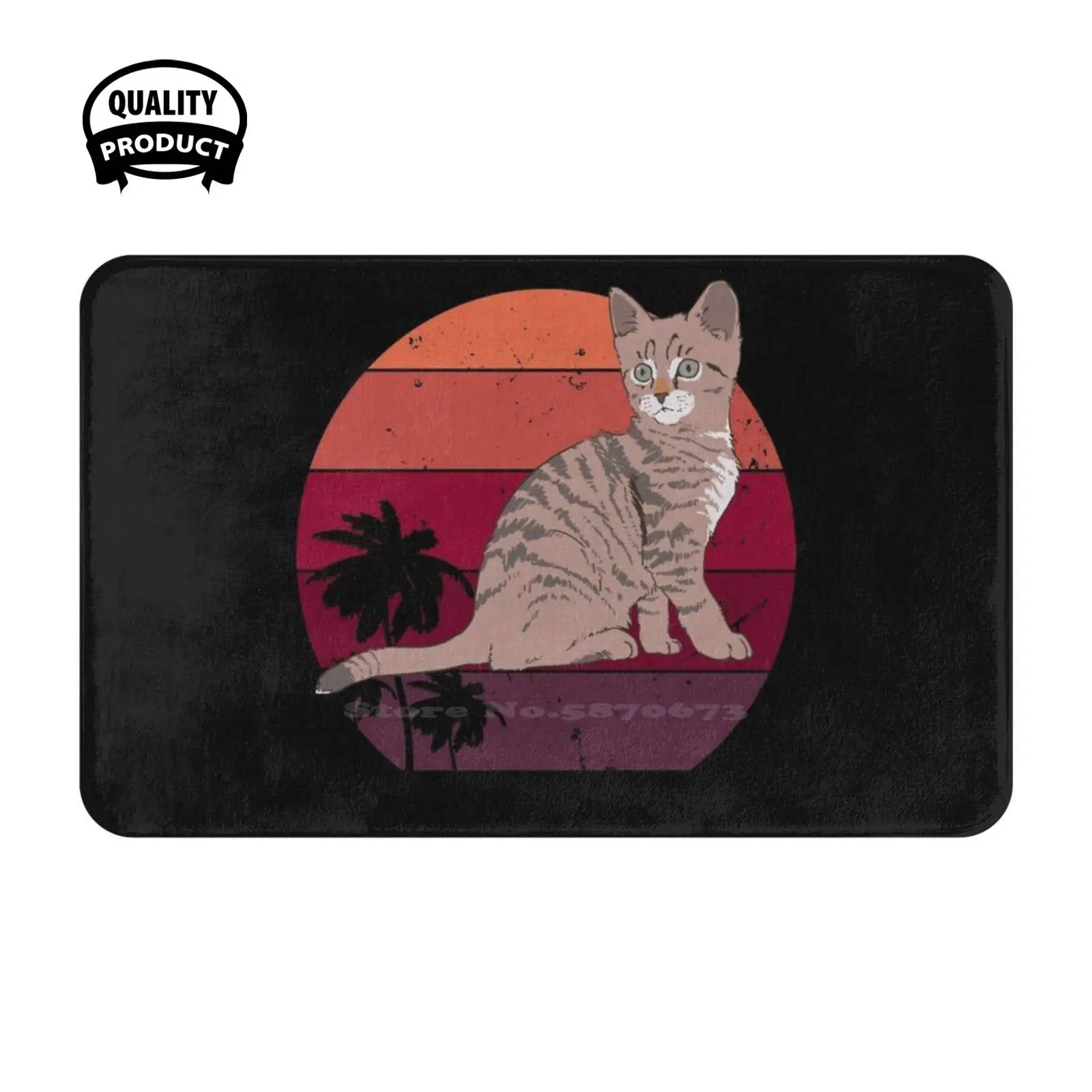 Loving Cat Soft Cushion Home Carpet Door Mat Car Rug Cats Cat Loaf Kitty Kitteh Feline Nyan Neko Adorable Bread Russian Orange