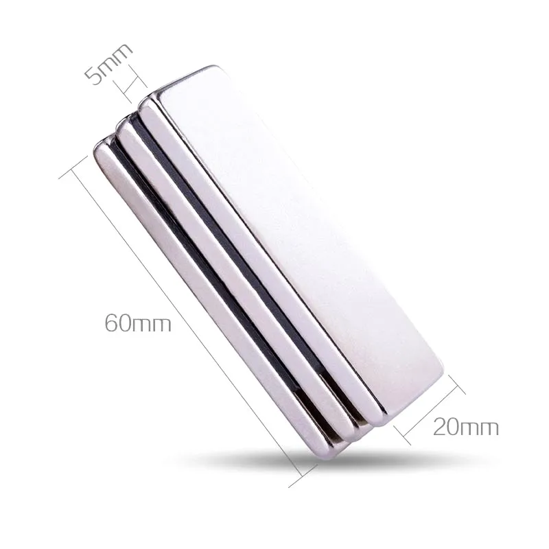 Magnete N52 60x20x5 Potente Quadrate Magneti 60mmX20mm Magnete Al Neodimio 60x20x5mm Forte ndFeB Magnetico Permanente 60*20*5 60 millimetri