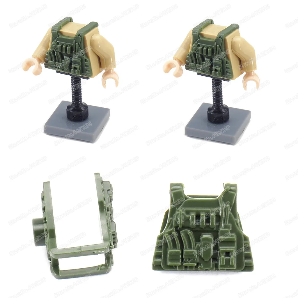 Equipment Military Soldier Features Tactics Vest Building Block Figures SWATinglys Body Armor Set Moc Army Model Child Gift Toys