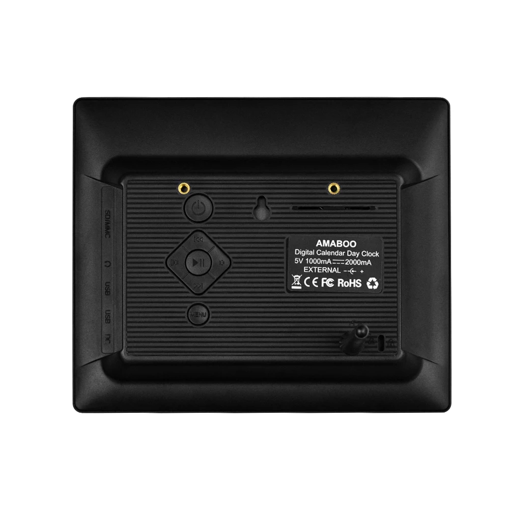 Porta-retratos digital com tela espelhada mágica de 8 polegadas, reprodutor de vídeo USB SD em loop