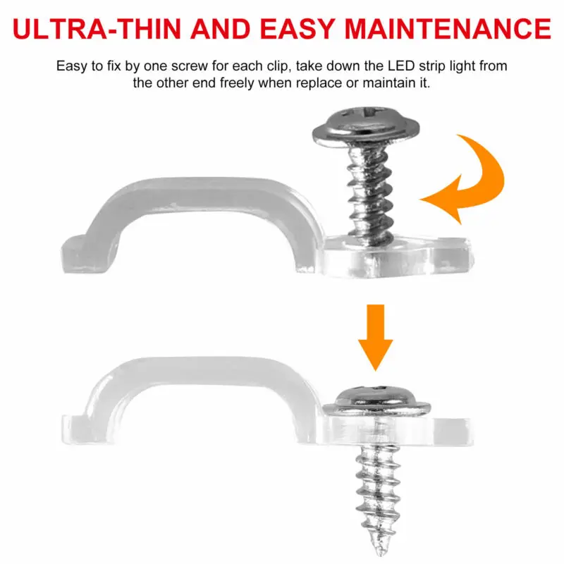 Clips de Fixation pour Bande Lumineuse LED, pour Tube 100/3528/5050, avec Vis, 5630/3014 Pièces