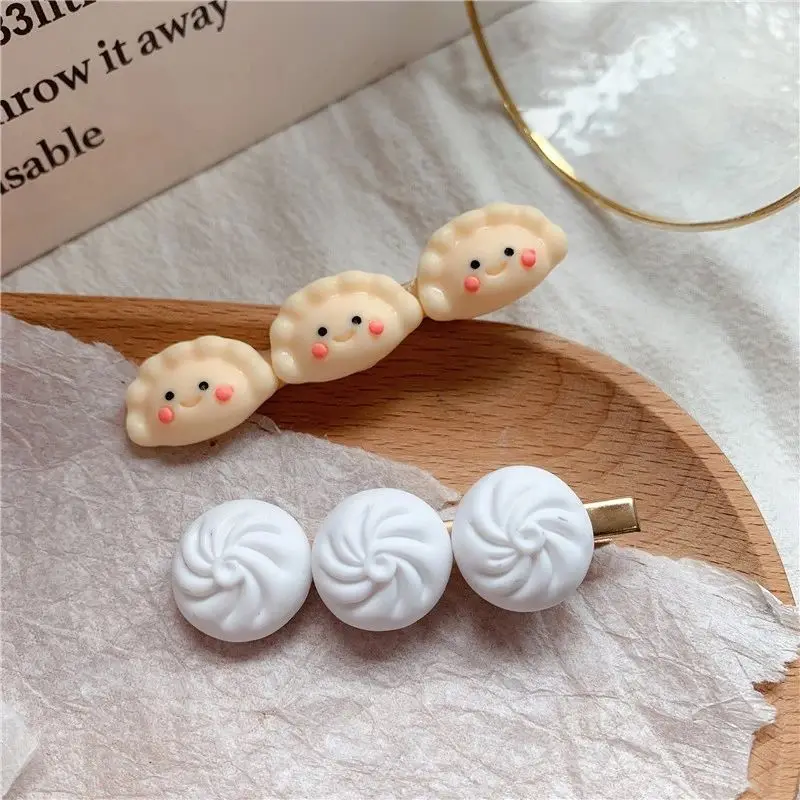 Autumn Winter Christmas Snowman Hairpin Biscuit Gingerbread Dumplings Buns Hair Clips Cute Gift Headdress Ornament Accessories