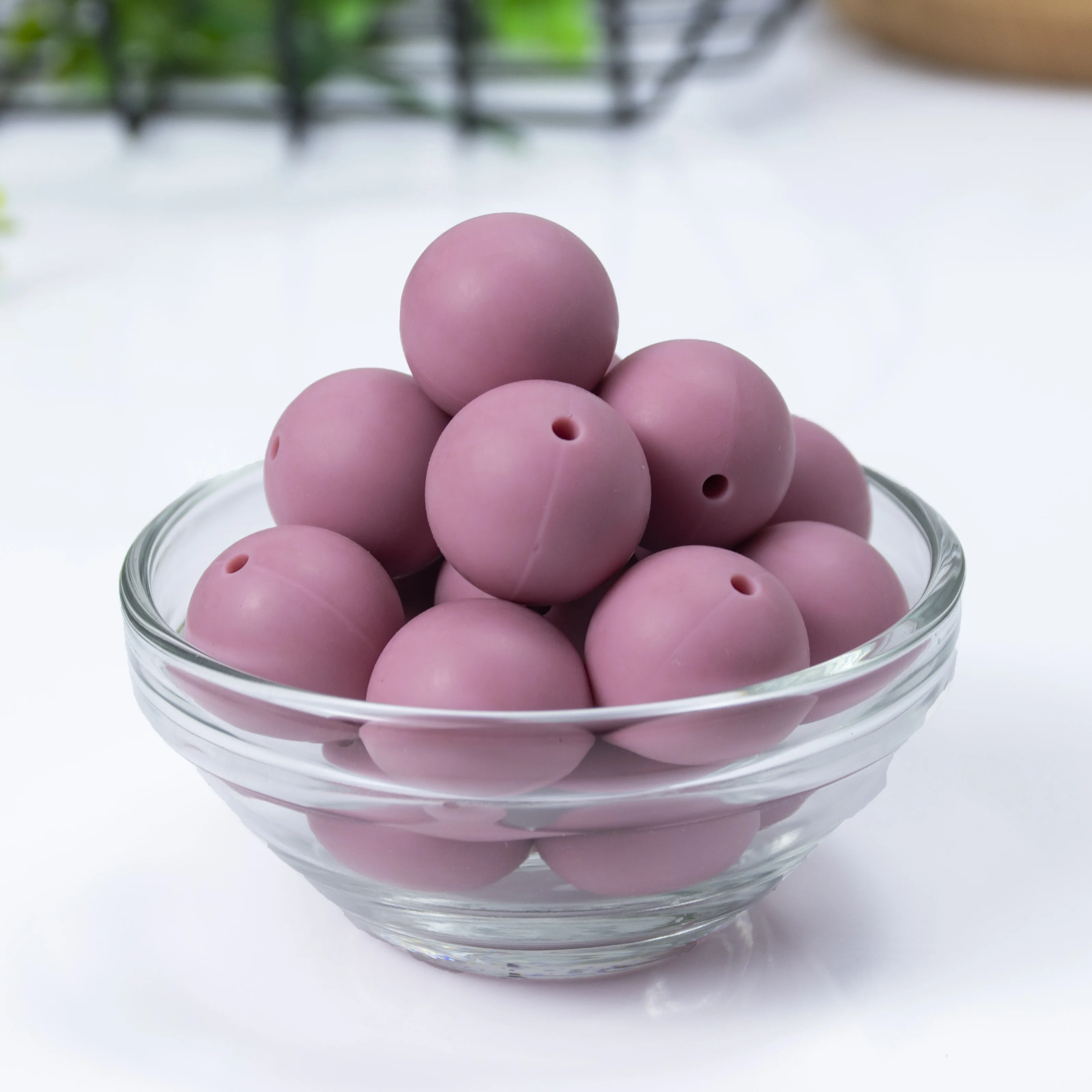 20 PCS 12-15 MM Blush Baby Teether Silicone Ball Beads Safe Round Baby Teething Chewable Beads For DIY Necklace Accessories Toy