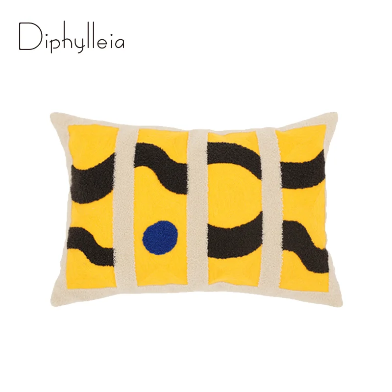 

Diphylleia Ins Style Art Abstract Sofa Throw Pillow Cover Amazing Ethnic Hand Crafted Modern Rectangular Cushion Case 30x50cm