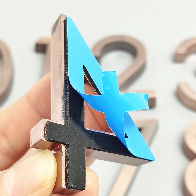 House Letters & Number Bronze  Door Plaque 2pcs Sign Plating Gate Digits 0 to 9 PlasticTag Hotel Home Sticker Address Door Label