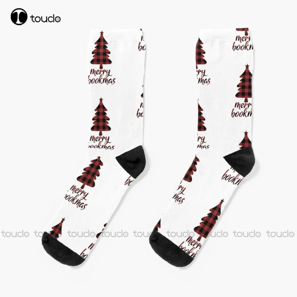 

Bookmas Funny Christmas Book Tree Gift Socks Long Socks Personalized Custom Unisex Adult Teen Youth Socks 360° Digital Print