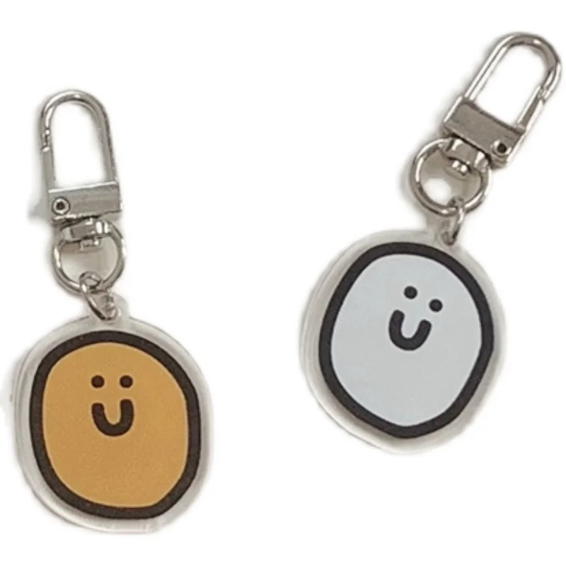 Corrente pingente acrílico com rosto bonito, Airpods Keychain, capa protetora, Backpack Key Management