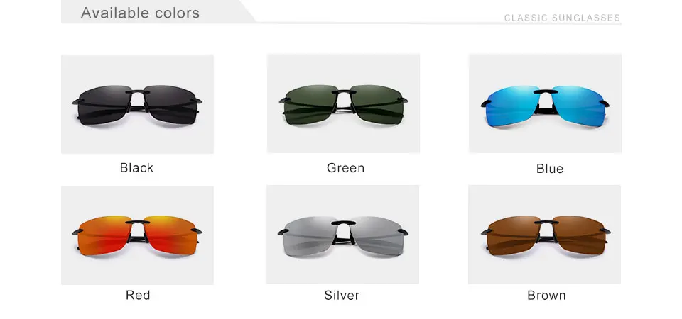 KINGSEVEN Marke Polarisierte Sonnenbrille Männer Mode Randlose Linse Fahren Quadrat Sonnenbrille Männlichen Frauen TR90 Goggle Zonnebril – Detail 2