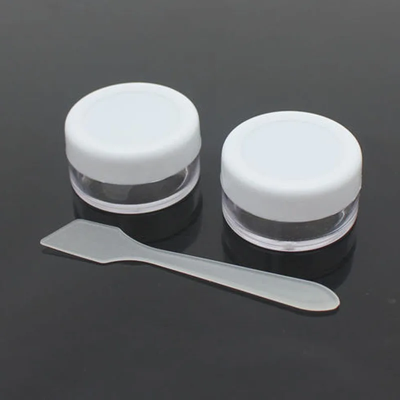 10pcs 2g 3g 5g 10g 15g 20g Plastic Cosmetic Empty Jars White Lids Clear Pots Bottles Eyeshadow Makeup Cream Lip Balm Containers