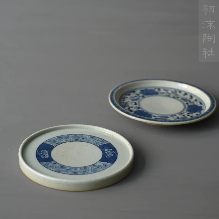 ★jingdezhen blue and white tea tray dry foam plate of clay hand-painted pot bearing the teapot restoring ancient ways