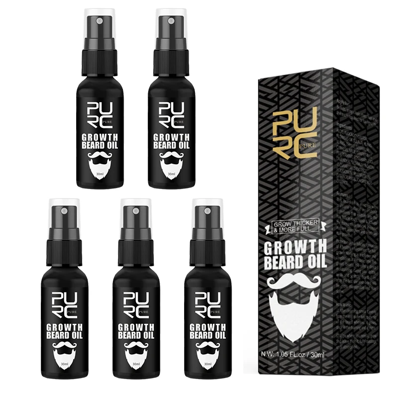 5 Pcs Growth Beard Oil Anti Moustache Loss Grow Serum Essence Beard Hair Thicker Fuller Treatment Product Beard Care for Man