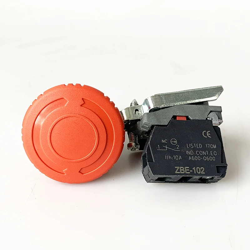 1pc Di Arresto di Emergenza del Fungo Push Button Switch Misura Xb4-bs542 Ritorno a Molla 1n/c