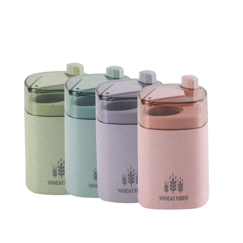 Контейнер из пшеничной соломы 2020 Автоматическая подставка для зубочисток, домашний стол Коробка для хранения зубочисток, диспенсер для зубочисток,