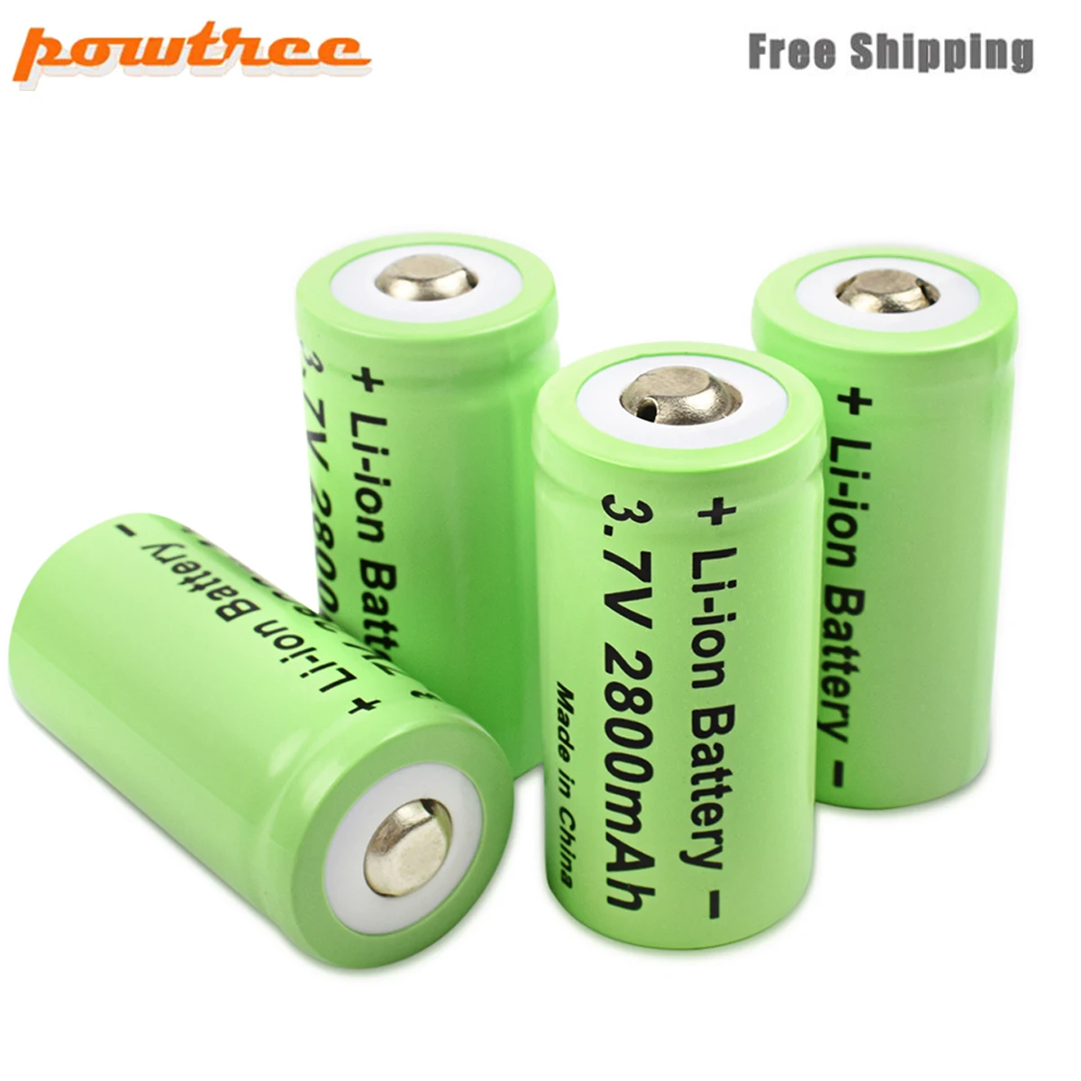 Powtree 16340 3.7 فولت 2800 مللي أمبير ليثيوم أيون بطارية قابلة للشحن CR123A RCR123 ICR ل مصباح يدوي خلية كاميرا الأجهزة المنزلية الذكية بطاريات