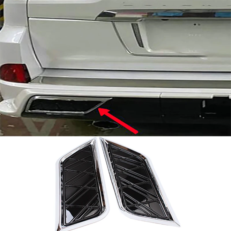 Car-Styling Exhaust Pipe Tail Trim Cover fit For Lexus LX 570 LX570 2016 -2021 Rear Bumper Surround Decoration Accessory black