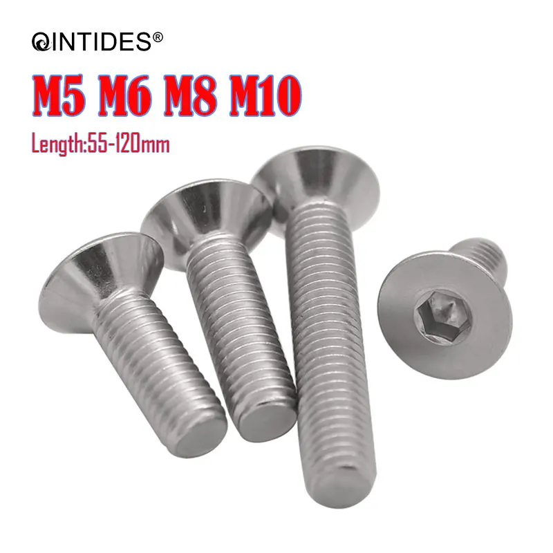 

Length: 55-120mm 20/100Pcs M5 M6 M8 M10 Hexagon Socket Countersunk Head Cap Screws 304 Stainless Steel Countersunk Hexagon Screw