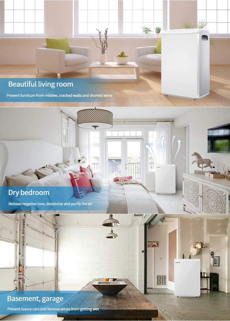 가정용 제습기, 지하실 빌라 창고, 조용한 습기 흡수 YDA-826E, 60-120 평방 미터용, 하루 22L