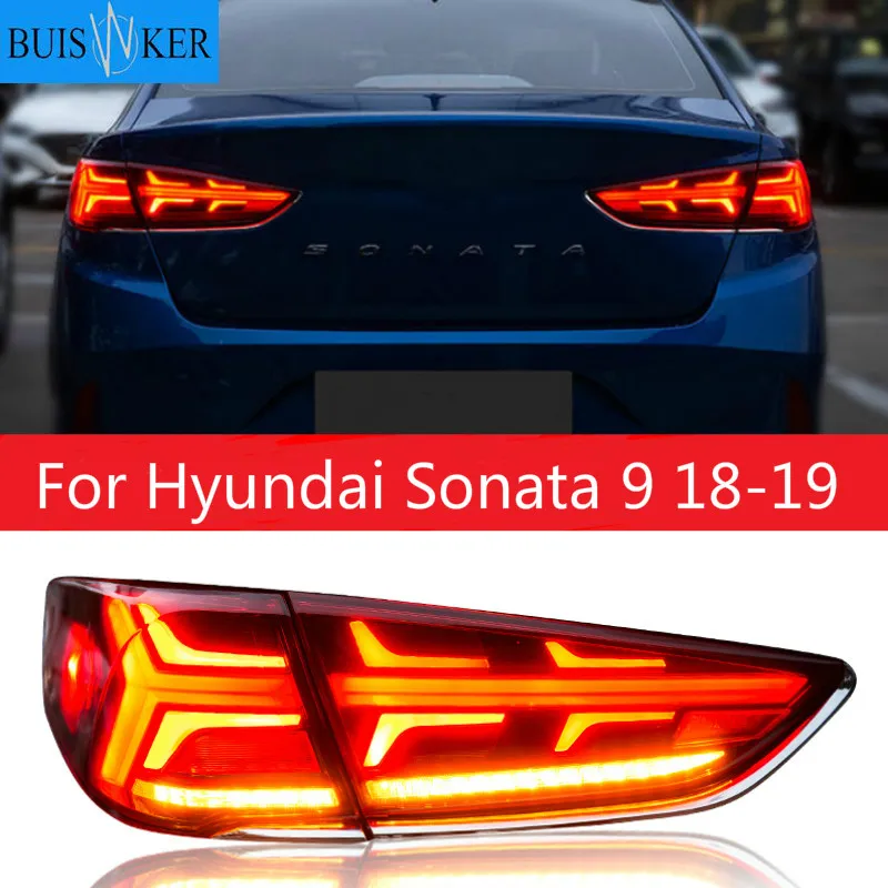 

New LED Taillights Assembly For Hyundai Sonata 9 18-19 LED Rear Lamp Brake Reverse Light Rear Back Up Lamp DRL Car Tail lights