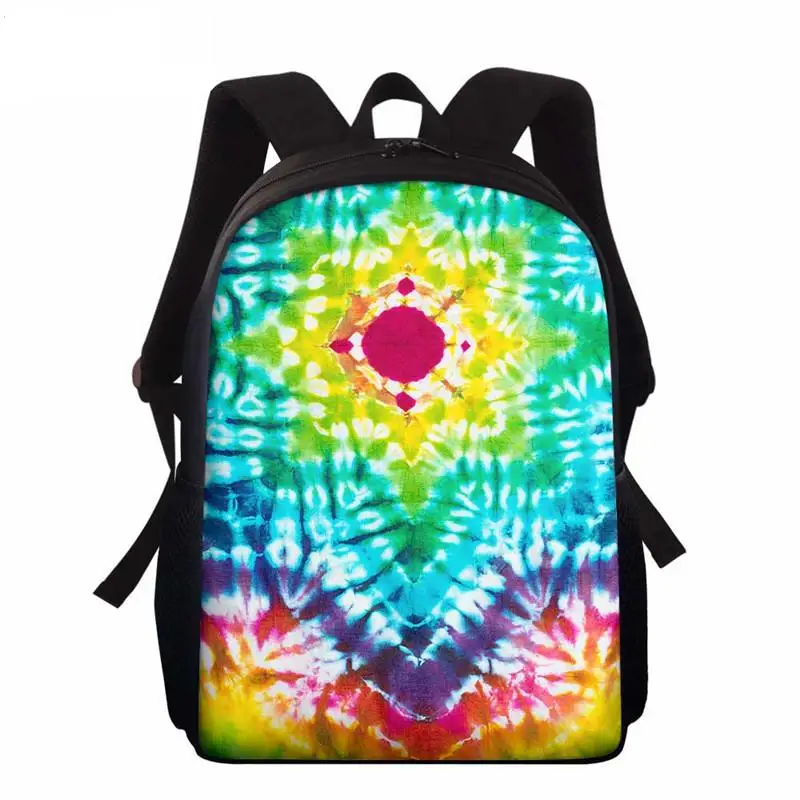 Pretty Tie Dye Printing School Bags Kids 15inch Primary Schoolbag Causal Children Travel Bagpack Teenagers Large Satchel