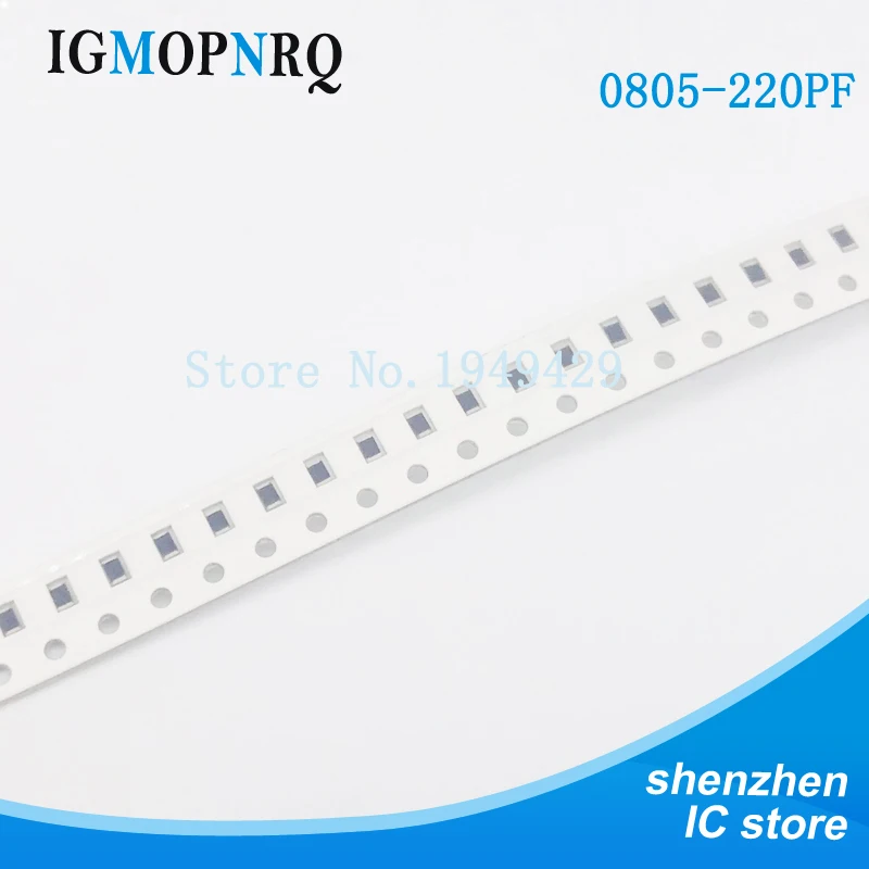 

100 шт./лот 10% ПФ ошибка 221 50 в 0805 220pf SMD толстая пленка микросхема многослойный керамический конденсатор