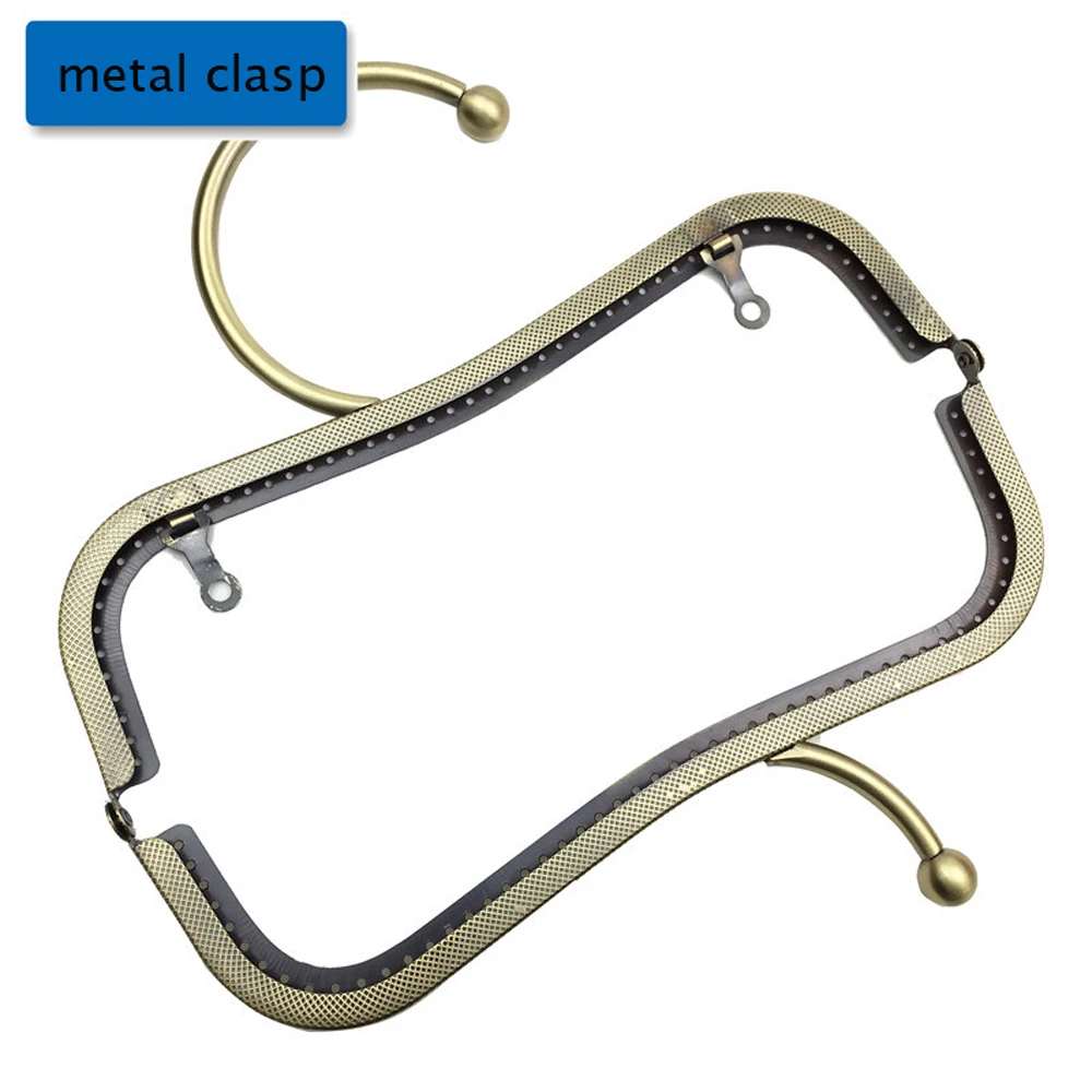 22cm DIY bag making women metal clasp knurling purse frame M shape O ring handle kiss buckle 3pcs/lot