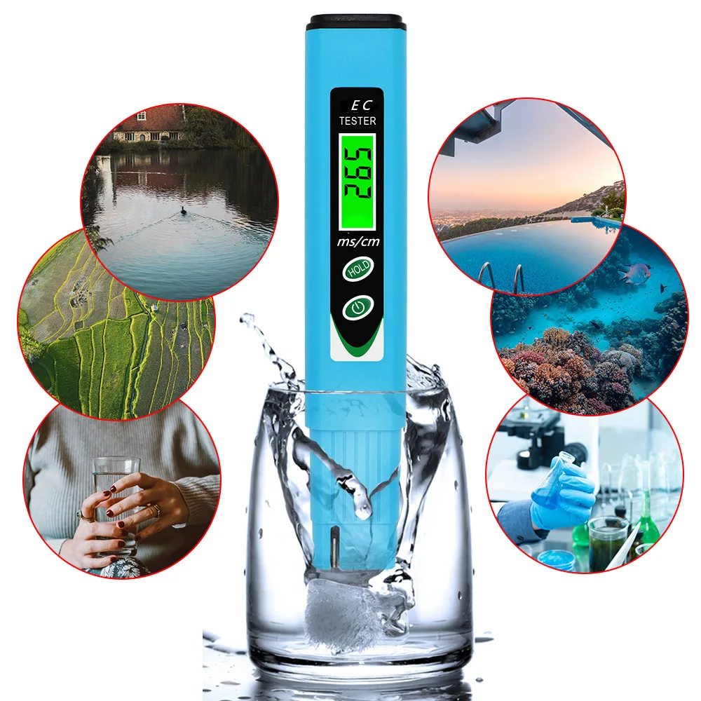 EC Meter Digital Water Quality Tester Portable Water Analysis Electrical For Lab Aquario Hydroponic Tools Drinking Water