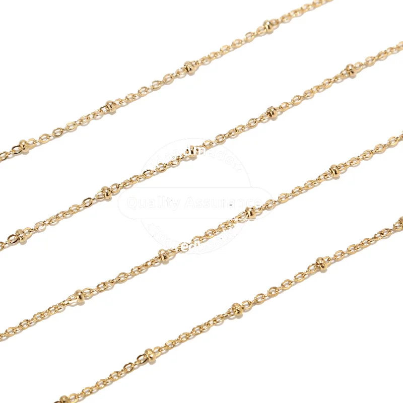 2 Meters 2mm Width New Stainless Steel Gold Rose Gold Satellite Beaded Dainty Chain for Women Necklace Making DIY Chain Supplies