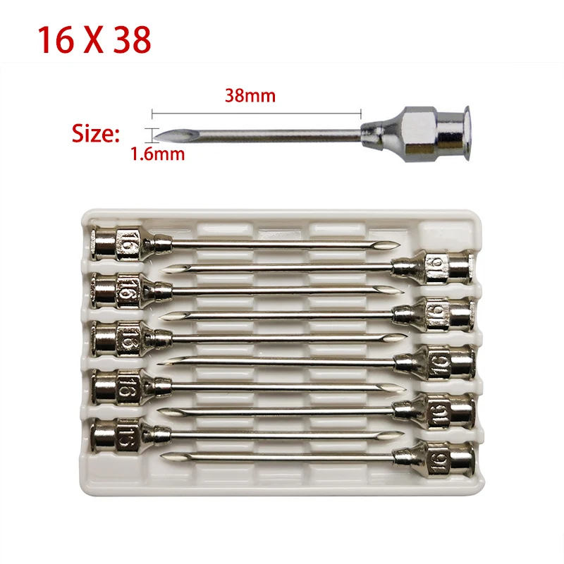 10 Pcs/Boxs Farm Animals Stainless Steel Dispensing Needle Syringe Small Veterinary Supplies High-quality Injection Needles