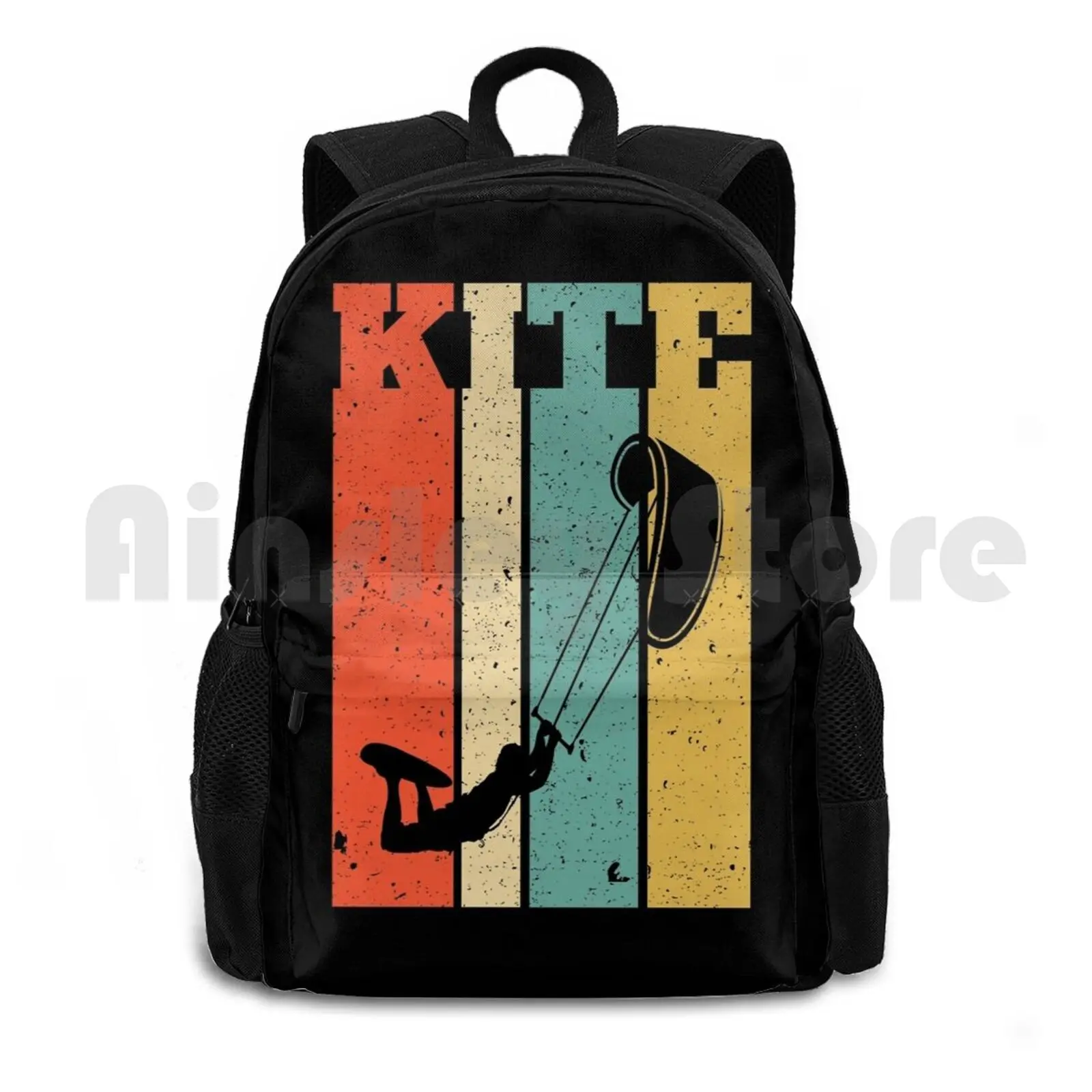 Retro Kitesurf Kitesurfing Kitesurfer Outdoor Hiking Backpack Waterproof Camping Travel Fathers Day Christmas Kiteboard